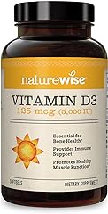 NatureWise Vitamin D3 5000iu (125 mcg) 1 Year Supply for Healthy Muscle Function, and Immune Support, Non-GMO, Gluten Free in
