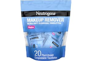 Neutrogena Makeup Remover Wipes, Individually Wrapped Daily Face Wipes for Waterproof Makeup, Travel & On-the-Go Singles, 20 