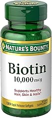 Nature's Bounty Biotin, Supports Healthy Hair, Skin and Nails, 10,000 mcg, Rapid Release Softgels, 120 Ct