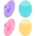 4 Pack Face Scrubber,JEXCULL Soft Silicone Facial Cleansing Brush Face Exfoliator Blackhead Acne Pore Pad Cradle Cap Face Was
