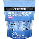 Neutrogena Makeup Remover Facial Cleansing Towelette Singles, Daily Face Wipes Remove Dirt, Oil, Makeup & Waterproof Mascara,