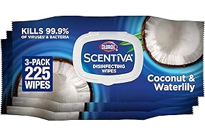 Clorox Scentiva Wipes, Bleach Free Cleaning Wipes, Household Essentials, Pacific Breeze & Coconut, 75 Count (Pack of 3)