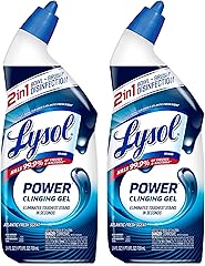 Lysol Power Toilet Bowl Cleaner Gel, For Cleaning and Disinfecting, Stain Removal, 24 Fl oz (2-pack),Packaging may vary