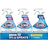 Clorox Disinfecting All-Purpose Cleaner 32 Oz and Disinfecting Bathroom Cleaner, Household Essentials, 30 Oz, Pack of 3