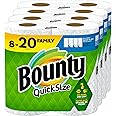 Bounty Quick Size Paper Towels, White, 8 Family Rolls = 20 Regular Rolls