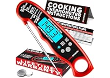 Alpha Grillers Instant Read Meat Thermometer for Grill and Cooking. Best Waterproof Ultra Fast Thermometer with Backlight & C
