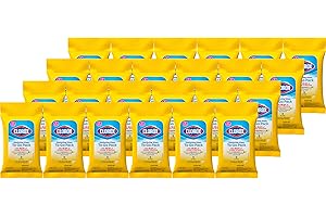 Clorox Disinfecting Wipes On The Go Wipes, Crisp Lemon, 9 Count, Pack of 24 (Package May Vary)
