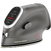 CHI Mini Steam Iron for Clothes, Quilting, Crafting with Titanium Infused Ceramic Soleplate, 1000 Watts, XL 10’ Cord, 3-Way A