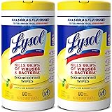 Lysol Disinfectant Wipes Multi-Surface Antibacterial Cleaning Wipes For Disinfecting and Cleaning Lemon and Lime Blossom 80 C