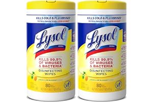 Lysol Disinfectant Wipes Multi-Surface Antibacterial Cleaning Wipes For Disinfecting and Cleaning Lemon and Lime Blossom 80 C