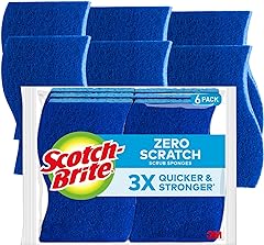 Scotch-Brite Zero Scratch Scrub Sponges, 6 Kitchen Sponges for Washing Dishes and Cleaning the Kitchen and Bath, Non-Scratch 
