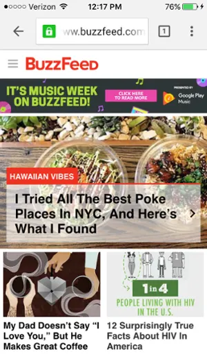 Mobiele site Buzzfeed