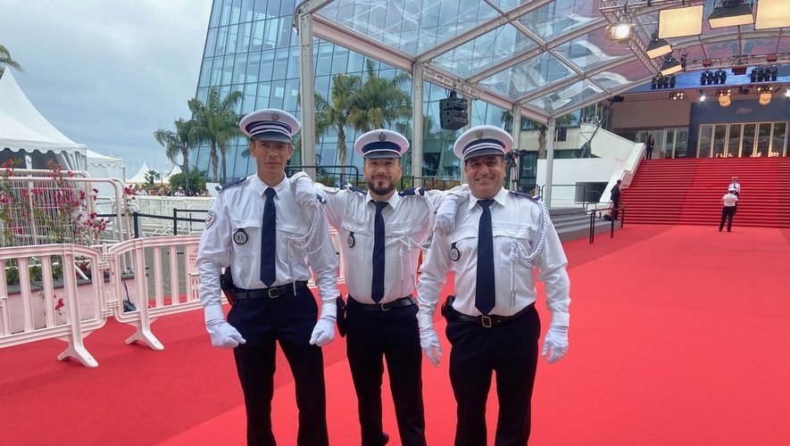 Les trois policiers audois engagés pour une semaine au Festival de Cannes.
