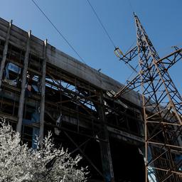 Ein durch einen russisches Angriff zerstörtes Wärmekraftwerk (Aufnahme vom 12. April 2024)