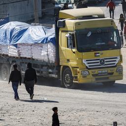 Ein Lkw mit Hilfsgütern am Grenzübergang Rafah (Archivbild vom 18. Januar 2024)