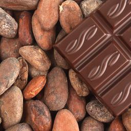 Schokoladentafel mit Kakaobohnen