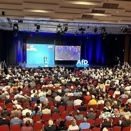 Die Parteivorsitzende Alice Weidel spricht beim Wahlkampfauftakt zur Europawahl der AfD in Donaueschingen.