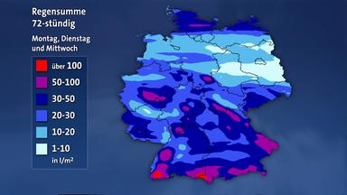 Regensumme Montag bis Mittwoch