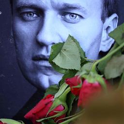 Foto von Nawalny mit Blumen
