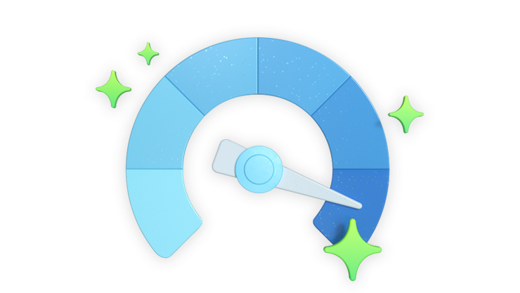 Illustration of Microsoft Edge performance icon.