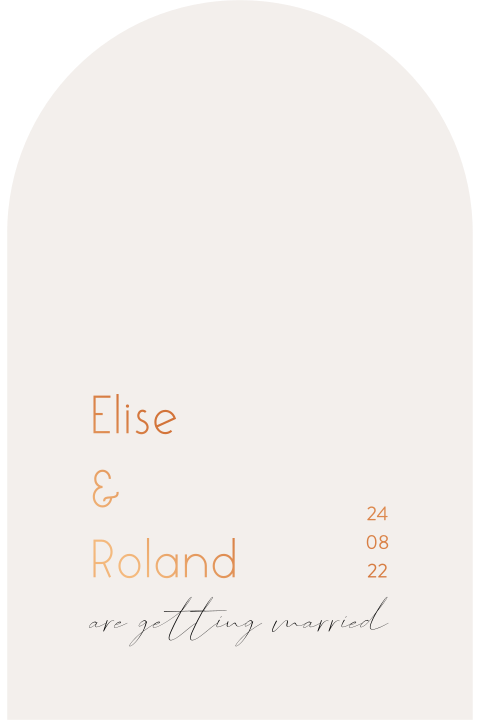 Stijlvolle minimalistische trouwkaart met boogvorm folie