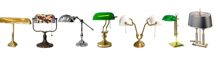 Klassieke Bureau Lampen, Notarislamp, Green Banker lamp, Tiffany Butterfly
