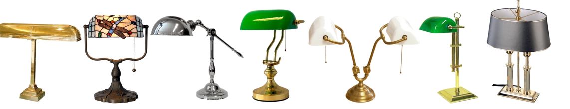 Klassieke Bureaulampen. o.a. Green Bankers LAMP
