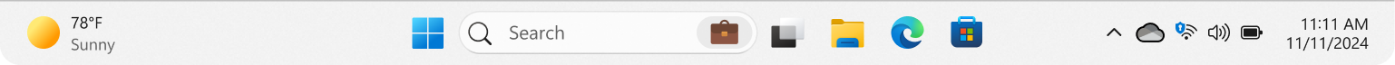 Screenshot of the Windows 11 taskbar.