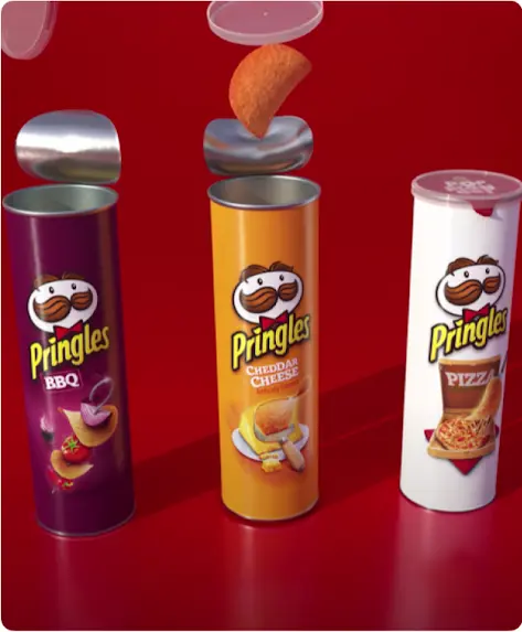 Cans of Pringles chips