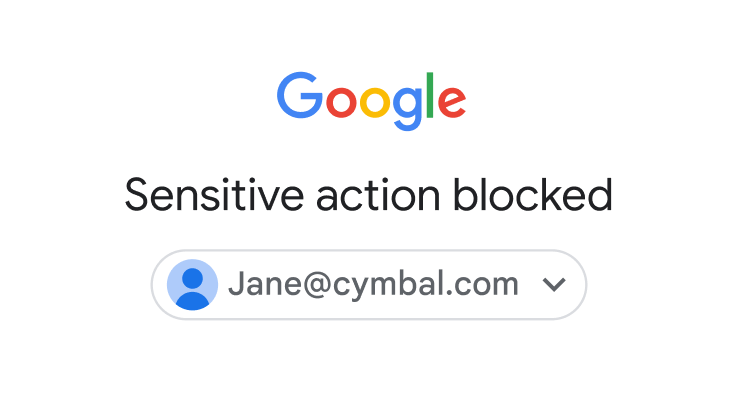 Advertencia que se muestra a un usuario para avisarle de que se ha bloqueado una acción sensible.