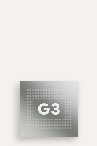 Makroaufnahme des neuen Google Tensor G3-Chips.