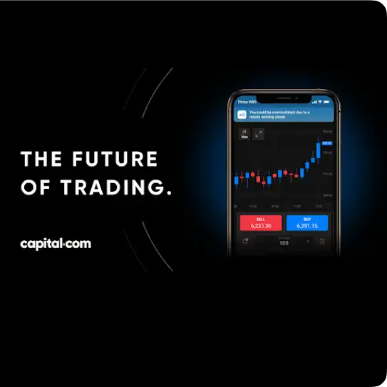 A Capital ad that reads, “The future of trading,” as well overlay text that reads, “197% increase in return on investment”