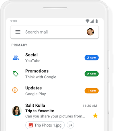 A Google phone showing the Gmail app.