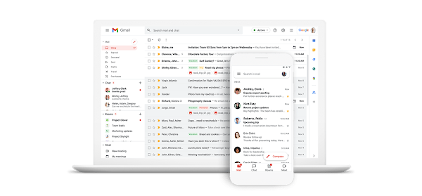 Gmail UI on laptop and mobile