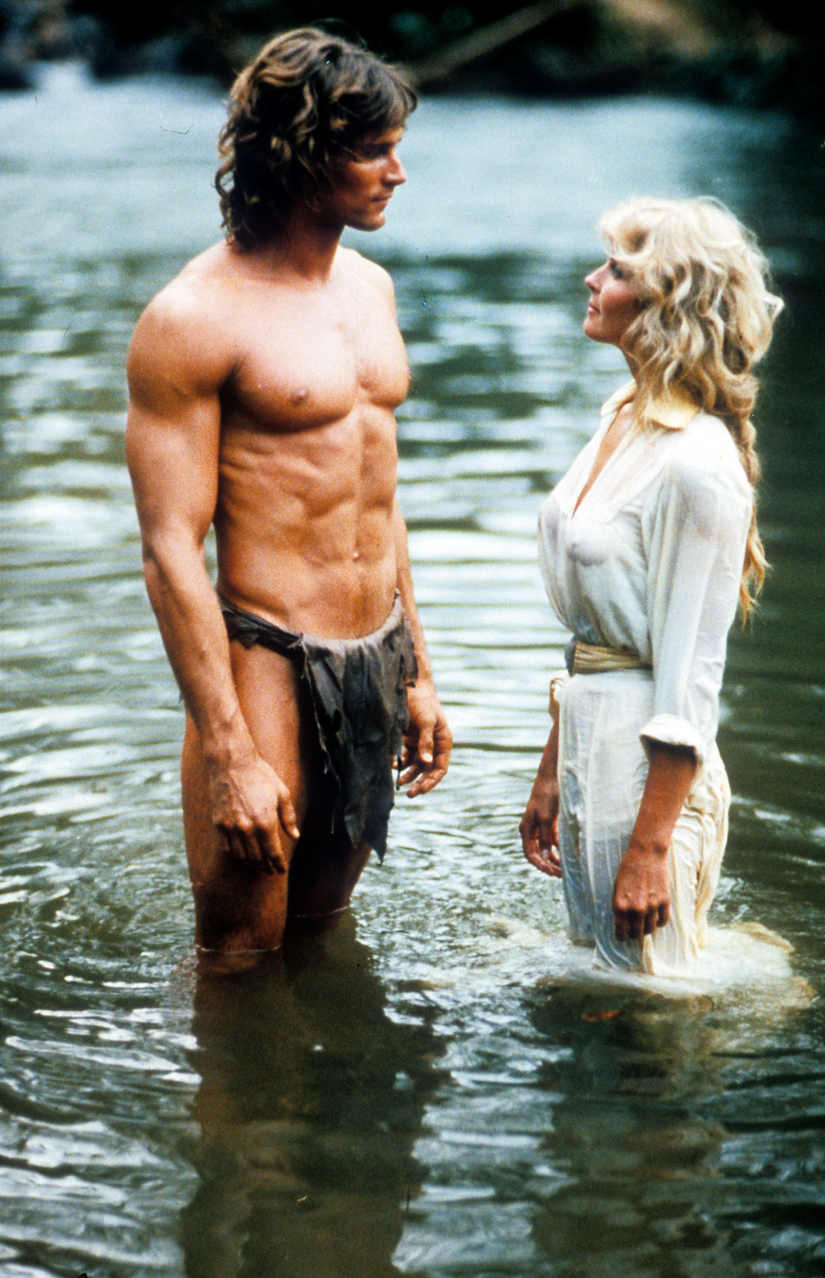 Bo Derek and Miles O'Keeffe in Tarzan, Herr der Affen (1981)