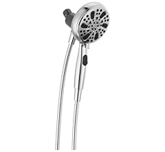 Delta Faucet 6-Setting SureDock Magnetic Shower Head with Handheld Spray, Chrome Shower Head with Hose, Round Shower Head, …