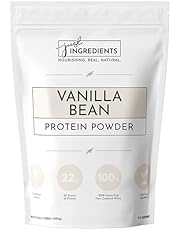 JUST INGREDIENTS Protein Powder | Vanilla Protein Powder Made with 100% Grass Fed, Non Denatured Whey | Four Different Protein Sources from Organic Whole Food Ingredients | 15 Servings | 22g Protein