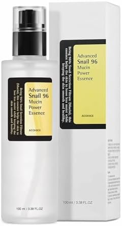 Advanced Snail Mucin 96% Power Repairing Essence, Snail Mucin Serum, Hydrating Serum for Face with Snail Secretion Filtrate for Dull Skin & Fine Lines (100ml/3.38 fl.oz，1PCS)