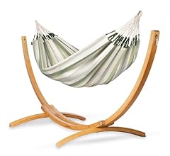 LA SIESTA® - Large Double Brisa Classic Hammock & Elipso Stand - Larch Wood Hammock Stand - Weather & Tear Resistant - Back…
