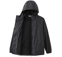 Boys Girls Waterproof Rain Jacket, Lightweight Active Hooded Raincoat Kids 6-14
