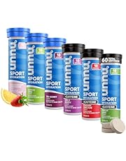 Nuun Sport + Caffeine Electrolyte Tablets – Dissolvable in Water, Variety Pack | 5 Essential Electrolytes for Hydration | 1g Sugar Drink Mix | Vegan, Non-GMO | 6 Pack (60 Total Servings)