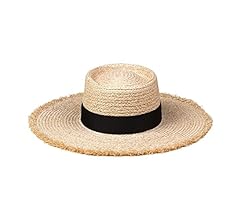 Women's Ventura Raffia Straw Wide-Brimmed Boater Hat