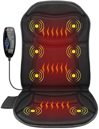 CuPiLo Back Massager Chair Pad,Massage Seat Cushion, Back Massager with Heat, 4 Vibration Intensities & 2 Heat Levels,Elec...