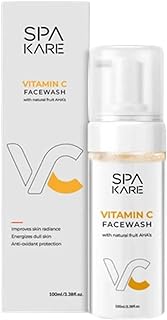 SpaKare Vitamin C Facial Cleansing Foam, Anti-Acne, Acne Remedy for Oily & Combination Skin Facewash 100ml