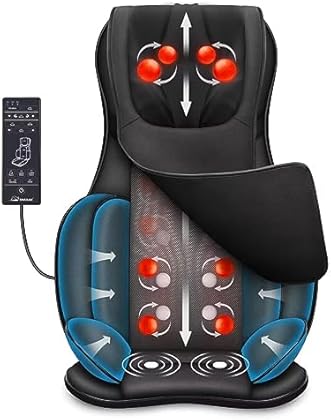 Snailax Full Body Massage Chair Pad -Shiatsu Kneading Seat Portable Neck Back Massager with Heat & Compression for Back an...