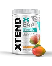 XTEND EAA + BCAA Powder | Muscle Recovery &amp; Lean Muscle Growth | 9 Essential Amino Acids for Intra Workout or Post Workout Recovery | 10g EAAs Per 2 Servings | Mango 40 Servings