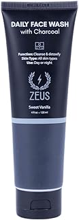 ZEUS Daily Face Wash with Charcoal for Men, Detoxifying Everyday Skin Facial Cleanser, Exfoliating Face Wash for All Skin ...