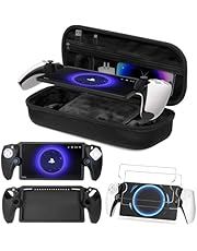 Foluck 3 in 1 Accessoris Set Compatible with Playstation Portal, EVA Carrying Case for PS5 Portal, Soft Silicone Protective Cover, 2 Pack Screen Protector, Ps Portal Accessories