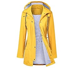 Raincoat Women Waterproof Long Hooded Trench Coats Lined Windbreaker Travel Jacket S-XXL
