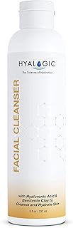Hyalogic Bentonite Clay Facial Cleanser 8oz Premium Spa Face Wash With Hyaluronic Acid (HA) and Cleansing Clay for Deep Cl...